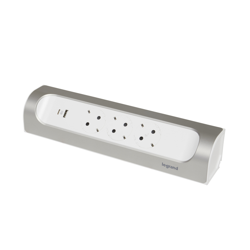 Удлинитель угловой Legrand Комфорт 3x2К+З 2xUSB A+C (3А) без кабеля ...