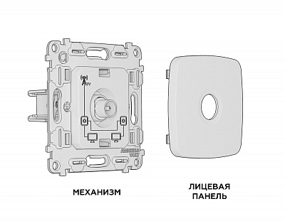 Комплект механизма TV розетки проходной OMEGA MO133030 Белый матовый 5-1000 MHz 4dB QUANT