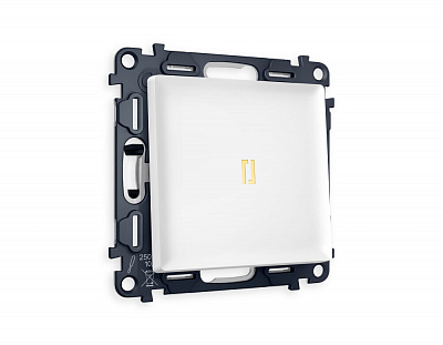 Комплект механизма 1-клавишного выключателя с подсветкой 3200K ALFA MA122010 Белый матовый QUANT