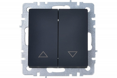 Выключатель жалюзи IEK Brite ВС10-1-5-БрГ графит BR-V15-0-10-K53