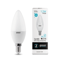 Лампа Gauss Elementary Свеча 12W 920lm 4100K Е14 LED 33122 (10 шт)