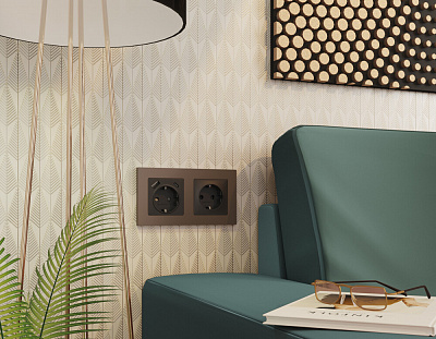 Рамка ALFA Techno (Темная бронза матовый) на 2 поста AF220632