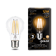 Лампа Gauss Filament А60 12W 1200lm 2700К Е27 LED 102902112