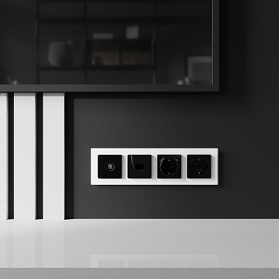 Розетка ТВ оконечная Werkel черный акриловый a064047