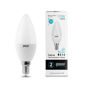 Лампа Gauss Elementary Свеча 10W 730lm 4100K Е14 LED 33120
