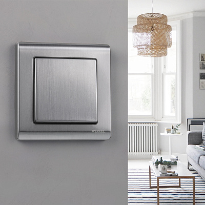 Выключатель одноклавишный проходной Werkel W1112002 никель a051092