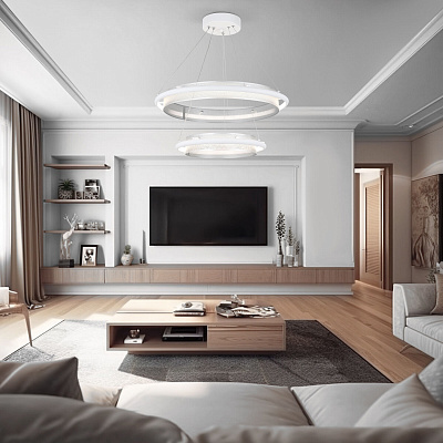 Подвесные люстры Eurosvet Imperio 90241/2 белый/ серебро Smart a054087