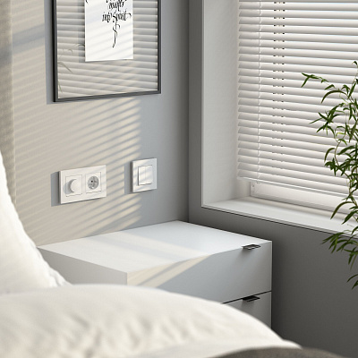 Выключатель двухклавишный Werkel белый матовый a062576