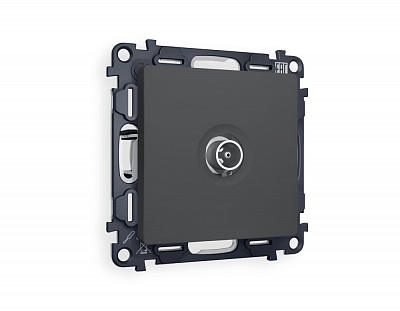 Комплект механизма TV розетки оконечной ALFA MA913010 Графит мягкое касание 50-870 MHz 1dB QUANT