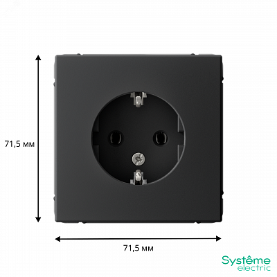 Розетка ArtGallery 16А с заземлением механизм карбон Schneider Electric GAL001043