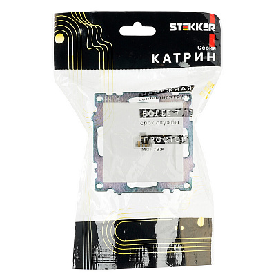 Розетка компьютерная 1-местная RJ-45 (механизм), STEKKER Катрин GLS00-7107-01, белый
