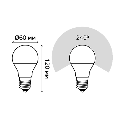 Лампа Gauss Elementary A60 12W 1170lm 6500K E27 LED  23232