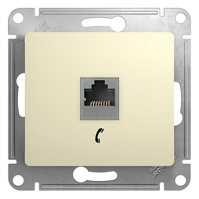 Розетка RJ11 бежевая SE Glossa GSL000281T