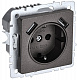 Розетка с заземлением и защитными шторками USB IEK Brite A+A 3,1А РЮш10-2-БрТБ бронза BR-R14-16-U21-D31-K45