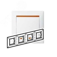 Рамка на 4 поста Legrand Valena 774264 белый/янтарь