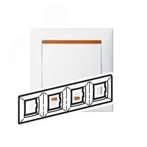 Рамка на 4 поста Legrand Valena 774264 белый/янтарь