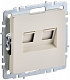 Розетка двойная RJ45 IEK Brite кат.5E РК10-2-БрКр бежевый BR-K20-1-K10