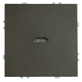 Розетка HDMI 2.0 Type A (механизм), STEKKER Эмили, RST00-5118-09, антрацит, soft touch
