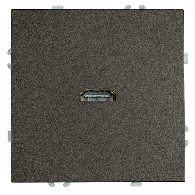 Розетка HDMI 2.0 Type A (механизм), STEKKER Эмили, RST00-5118-09, антрацит, soft touch