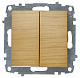 Выключатель двухклавишный Zena береза 609-012700-202