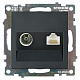 Розетка TV + компьютерная RJ-45 (механизм), STEKKER Катрин GLS00-7106-05, черный