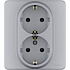 Розетка 2x2К+З алюминий Legrand Inspiria 673752