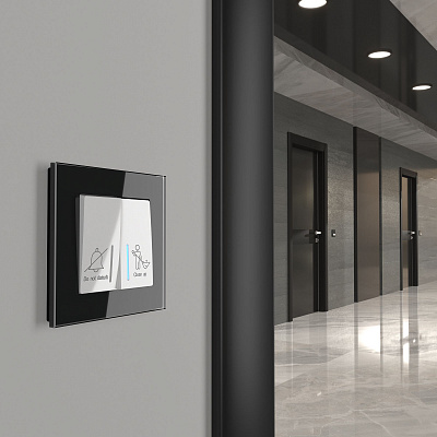 Выключатель двухклавишный для отелей Werkel белый a054307