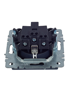 Розетка с заземлением IEK Brite РС11-1-0-БрМ маренго BR-R11-16-K35