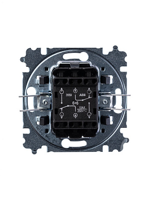 Переключатель двухклавишный ABB Levit слоновая кость/белый 2CHH595245A6017