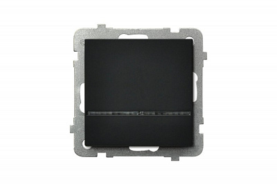 Выключатель одноклавишный с/п Ospel Sonata черный металлик LP-1RS/m/33