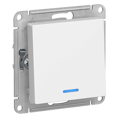 Выключатель одноклавишный с подсветкой белый SE AtlasDesign ATN000113