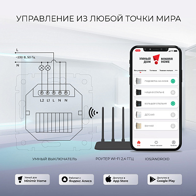 Сенсорный выключатель двухклавишный Умный дом Werkel W4520601 белый a048322