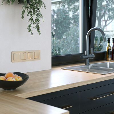 Рамка на 4 поста Werkel Platinum W0042611 шампань a059220