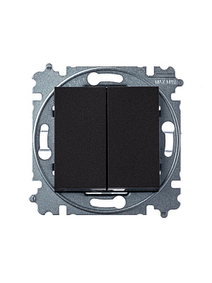 Выключать двухклавишный ABB Levit антрацит/дымчатый черный 2CHH590545A6063