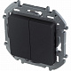 Выключатель двухклавишный антрацит Legrand Inspiria 673623