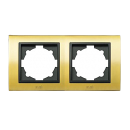 Рамка на 2 поста золото/титановый EL-BI Zena Platin 500-073414-226