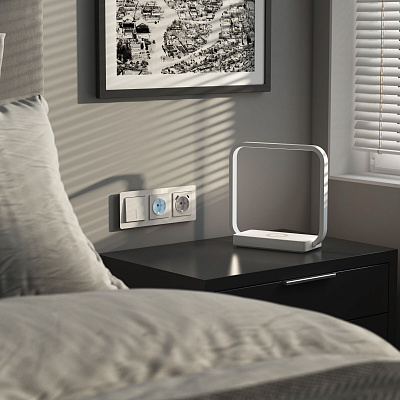 Переключатель одноклавишный проходной с подсветкой Werkel белые матовые a062400