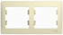 Рамка для розетки на 2 поста бежевая SE Glossa GSL000202