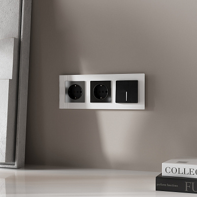 Выключатель одноклавишный с подсветкой Werkel черный акриловый a064025