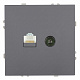 Розетка TV + компьютерная RJ-45 (механизм), STEKKER Эмили, RST00-5106-10, платиново-серый, soft touch