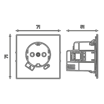 Розетка 1-местная з/ш с/з 16А + USB + Type C (механизм), STEKKER Мия, 250В, 20W, RST16-3119-01, белая магнолия