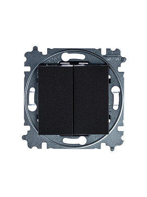 Переключать двухклавишный ABB Levit антрацит/дымчатый черный 2CHH595245A6063