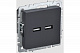 Розетка USB IEK Brite A+A 3,1А РЮ10-1-БрГ графит BR-U21-D31-K53