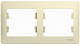 Рамка для розетки на 2 поста бежевая SE Glossa GSL000202