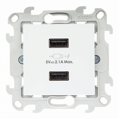 Розетка 2*USB 2.4A белая Simon 24 2411096-030