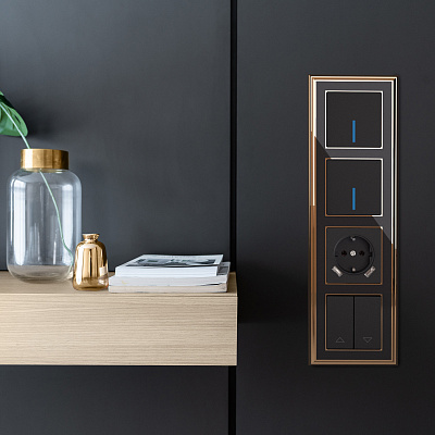 Выключатель одноклавишный проходной с подсветкой Werkel W1112108 черный a051609