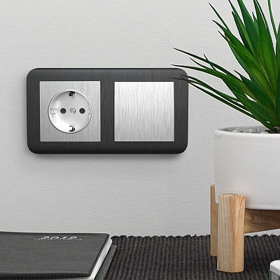 Рамка на 2 поста Werkel Stream W0022104 графит a051267