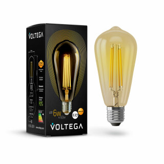 Ретро лампа Voltega ST64 E27 6W 2800K 5526