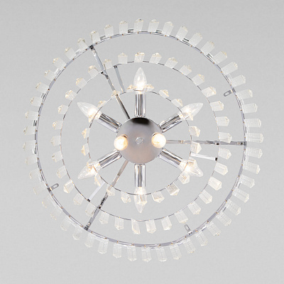 Подвесная люстра Eurosvet Elegante 10130/8 хром/прозрачный хрусталь Strotskis a060642