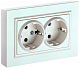 Розетка двойная с заземлением и защитными шторками IEK Brite РСш12-3-БрЖ жемчуг BR-R24-16-K36-F